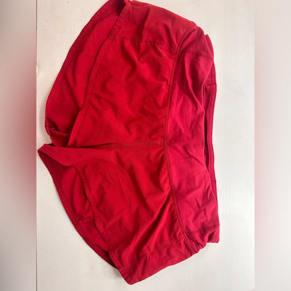 lululemon athletica Pants - lululemon athletica Red Athletic Shorts speed ups size 6 2.5 inch
